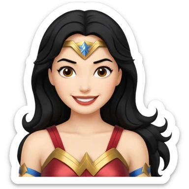 black haired wonder woman sticker