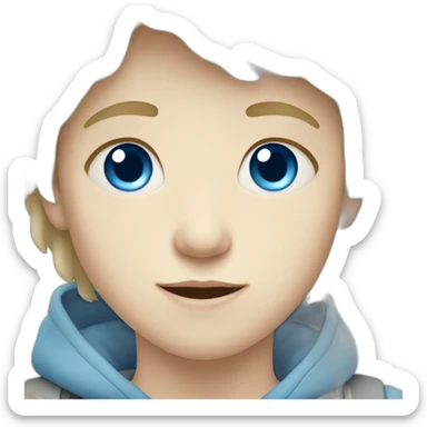 belarussian boy with blue eyes, pale skin and light hair sticker