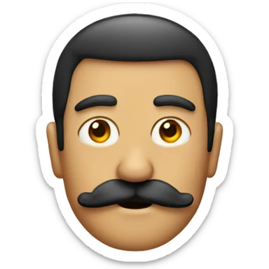 emoji with half trimmed moustache sticker