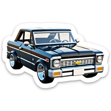 futuristic black metallic 1965 Chevy Nova SS street rat rod Lego retro modded sticker