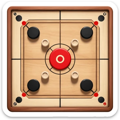 Please create carrom board game emoji in square format sticker