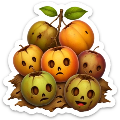small pile of rotten fruits sticker