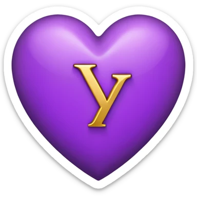 The Letter “y” inside a Purple Heart sticker