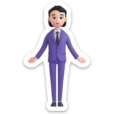 whimsical character with elegant simple outfit and mysterious aura sticker