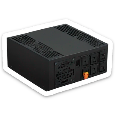 Black modular pc power supply sticker