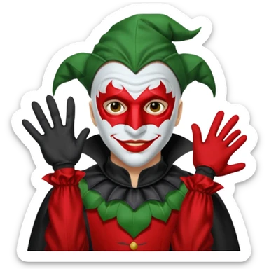 jester black and red mixed with an gardener and batman sticker