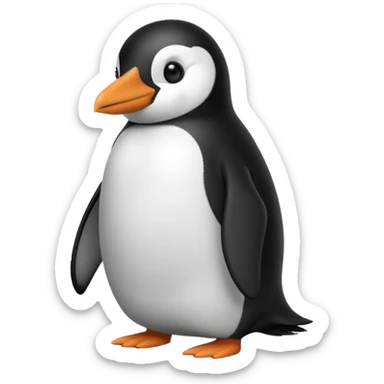 Crea un pinguino tierno con un lazo en forma de moñito sticker