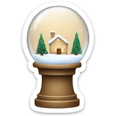 beige Christmas snowglobe sticker