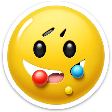 PAC man eating dots sticker