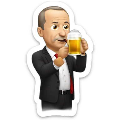 Erdogan drinking beer sticker
