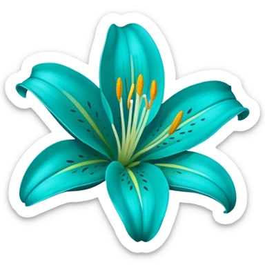 teal lily sticker