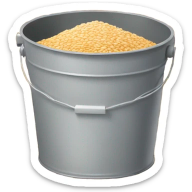 A pile of white wheat inside a bucket emoji. sticker