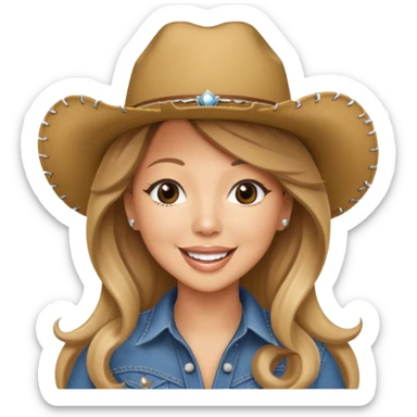 mariah carey is singing with mirco and cowboy hat sticker