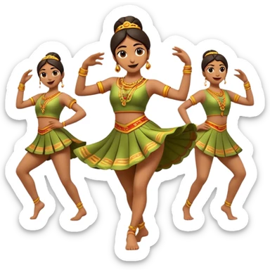 Cinematic Realistic Sirtaki Dance Pop Culture Emoji, showcasing energetic traditional dance movements rendered with dynamic, rhythmic lighting and expressive detail. sticker