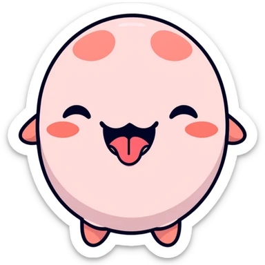 Eyes closed with tounge sticking out  sticker