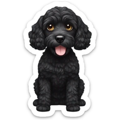 Black cockapoo dog sticker