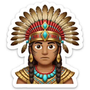 Toltec warrior with headdress sticker