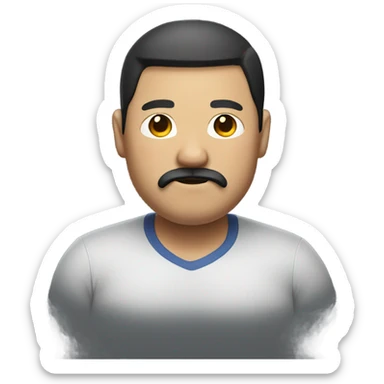 Freaky Asian chunky guy with gotee and mustache sticker
