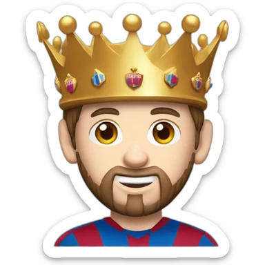 Lionel Messi with a crown sticker