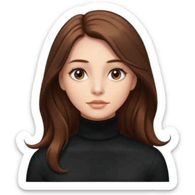 long hairedwoman in turtle neck sticker