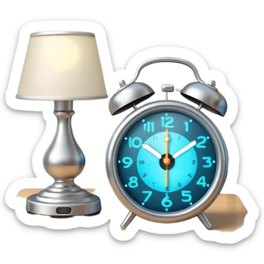 ringing alarm clock on a nightstand sticker