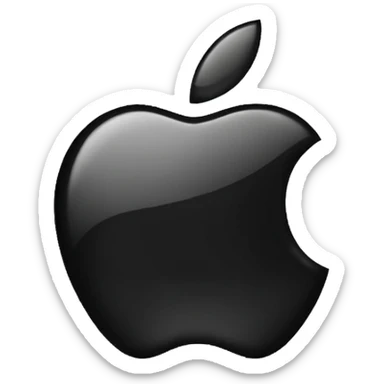 apple logo black colour sticker