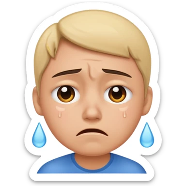 Upset face with tears sticker
