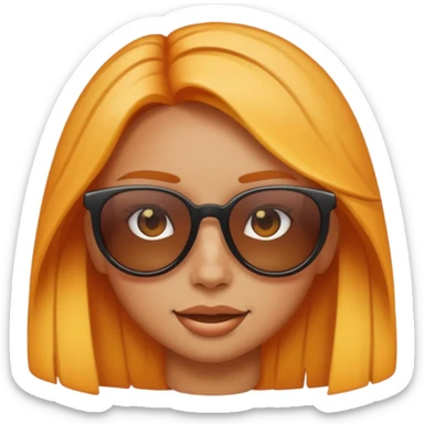 girl emoji with face showing clear sunburn lines, no text sticker
