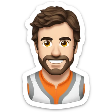 Fernando Alonso dentro de un fórmula 1 gritando socorro sticker