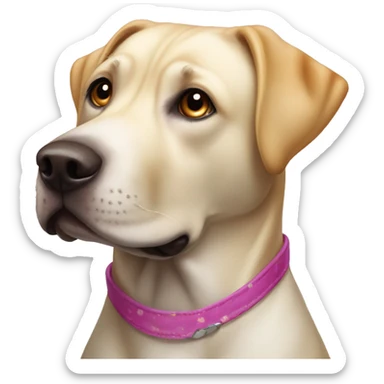 Una perrita labrador retriever mezclado con Pitbul con vestido sticker