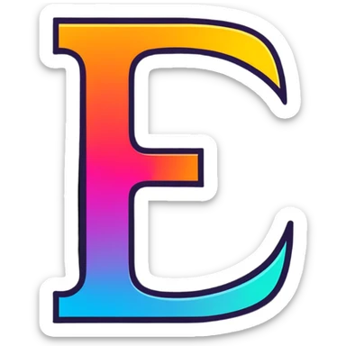 Colorful Gradient Alphabetical Letter “E” sticker