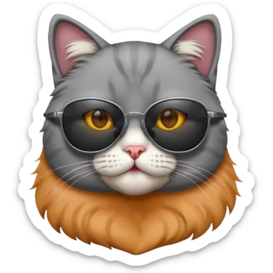 Cat with sunglasses sticker