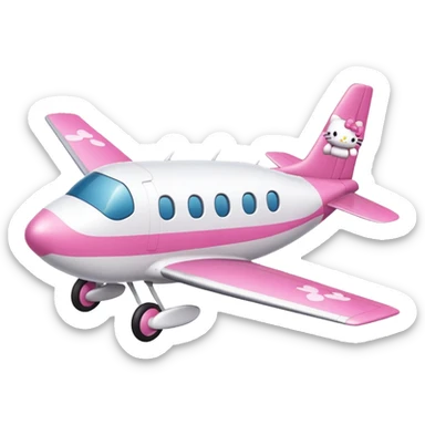 white hello kitty airplane  sticker