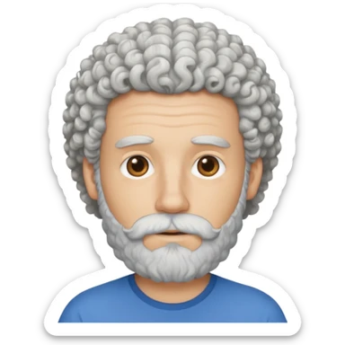 white bearded and curly haired sticker