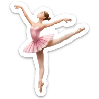 Icon for Ballet: a theater stage with silhouette of a ballerina in an elegant pose, surrounded by spotlight and stage lights. The icon should convey the grace and beauty of ballet, with focus on the dancer and the dramatic lighting. Transparent background. sticker