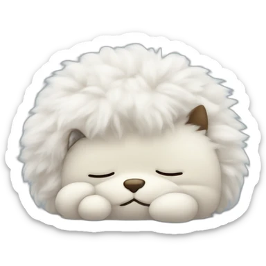 Sleeping face of a fluffy stuffed sticker