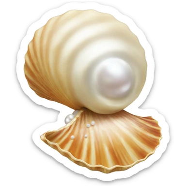 shell with pearl sticker