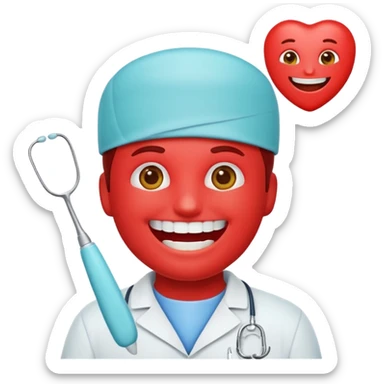quiero que me hagas emojis de dentista rojos sticker