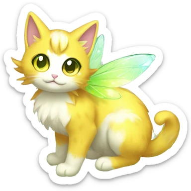 Shiny Sparkly Grass-type-Fairy-type-Fakémon-Cat full body sticker