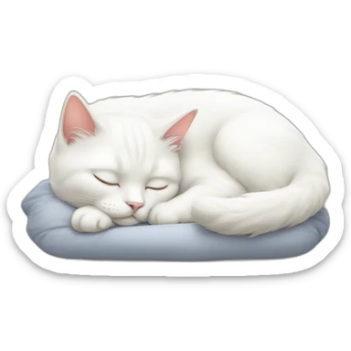 white cat sleeping sticker