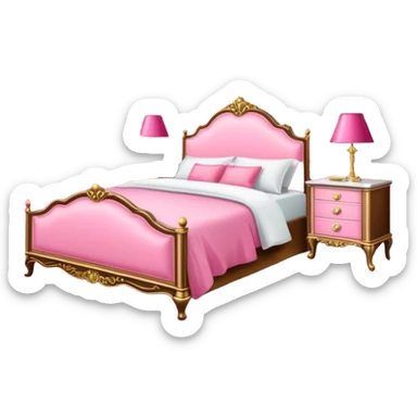 Pink bedroom in glamorous vintage style sticker