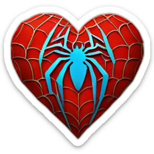 spiderman heart sticker