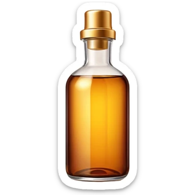 Tanning oil brown bottle with golden cap sticker