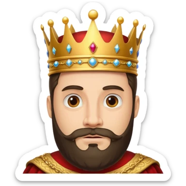 King with crown and beared sticker