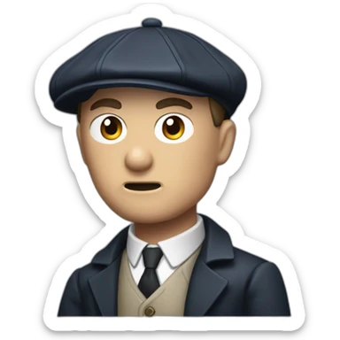 Angry Tommy Shelby with newsboy cap sticker
