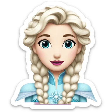 elsa frozen with pink lips sticker