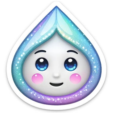 white glory glitter sticker