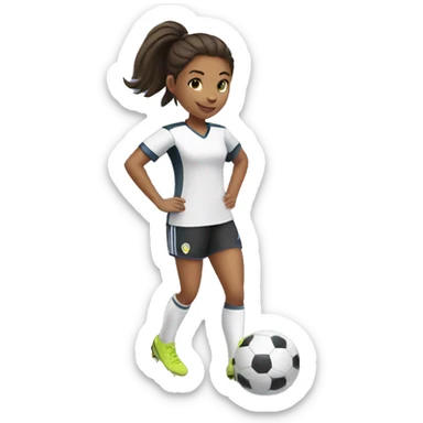 teen girl playing soccer sticker