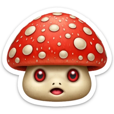 a rabid mushrooms with eyes sticker