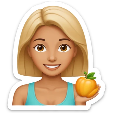 mujer feliz y sana  sticker